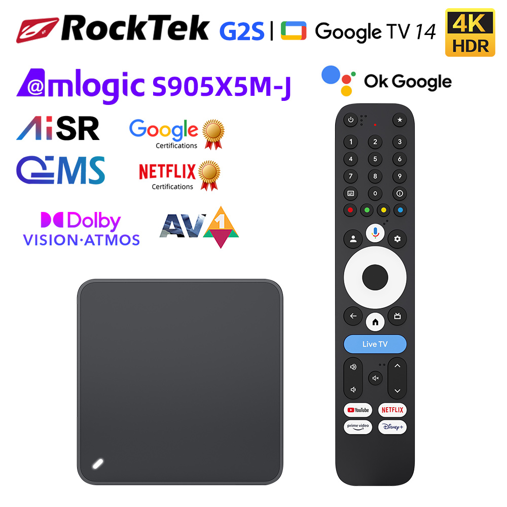 Home Cinema Google - RockTek G2S UHD Google TV Box