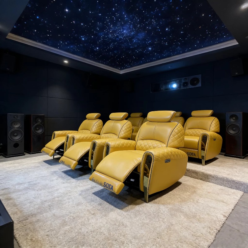 Home Cinema Recliner Chairs - Kursi Sofa Reclining Kulit Tunggal VIP,