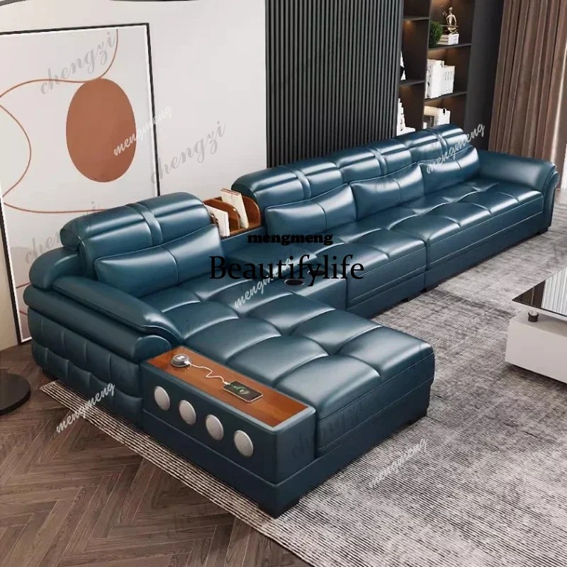 Home Cinema In Small Room - D5556 Sofa Apartemen Kecil Kulit Asli