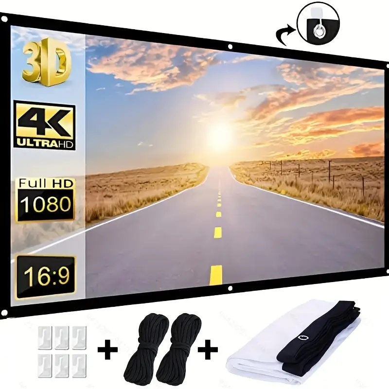 Home Cinema Projector Screen - Layar Proyektor 16:9 Indoor/Outdoor Dapat Dilipat