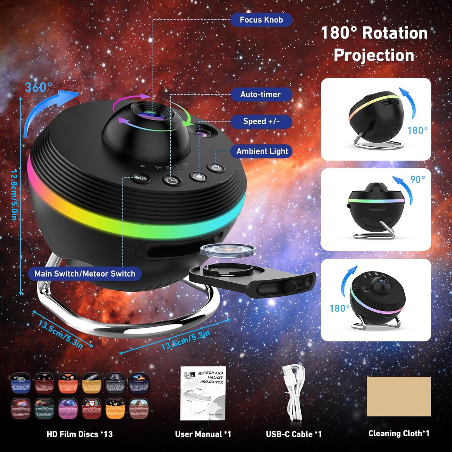 Lampu Proyeksi Galaksi 4K, 13  - Home Cinema Galaxy ulasan dan harga