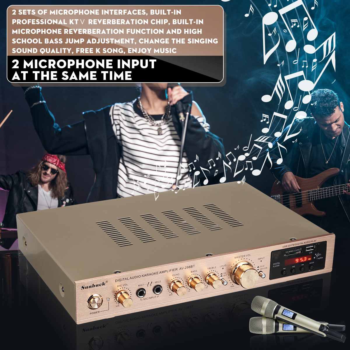 110/220V 2000W Amplifier Daya  - Home Cinema Bluetooth ulasan dan harga