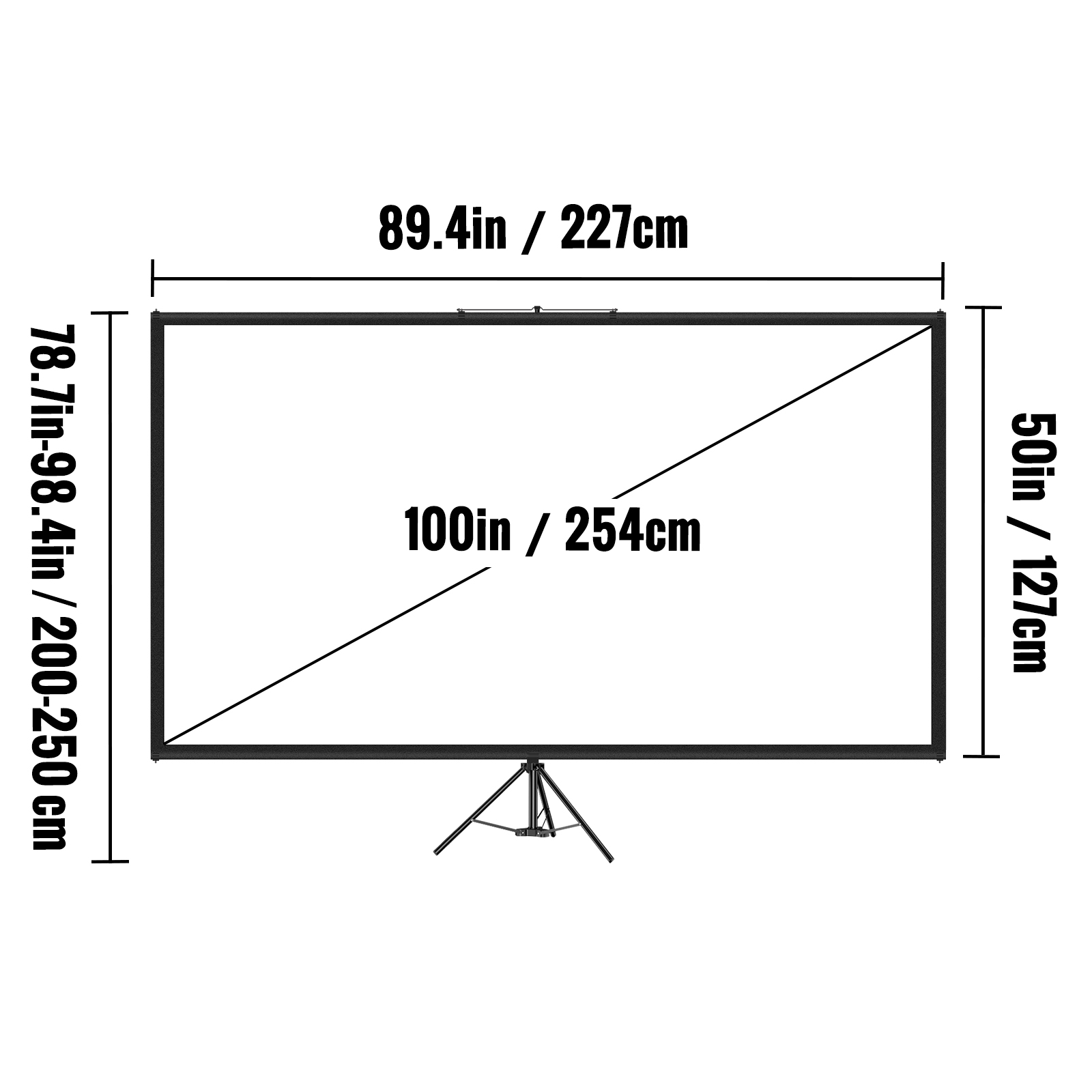 Layar Proyektor Tripod 100 Inc - Home Cinema Projector Screen ulasan dan harga