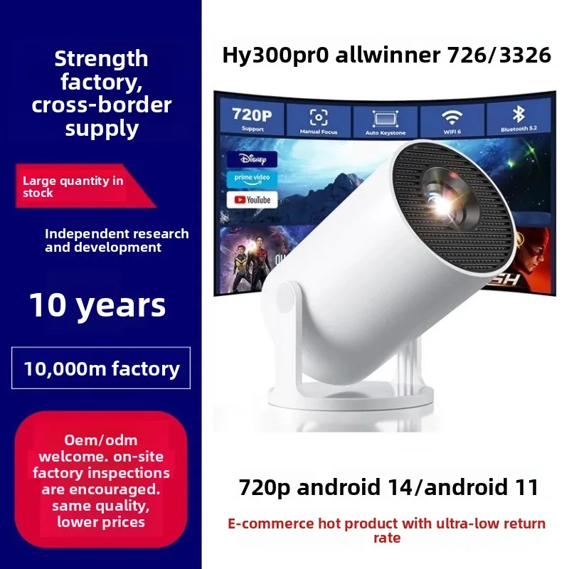 Proyektor Portabel HY300Pro 4K - Home Cinema Bluetooth ulasan dan harga