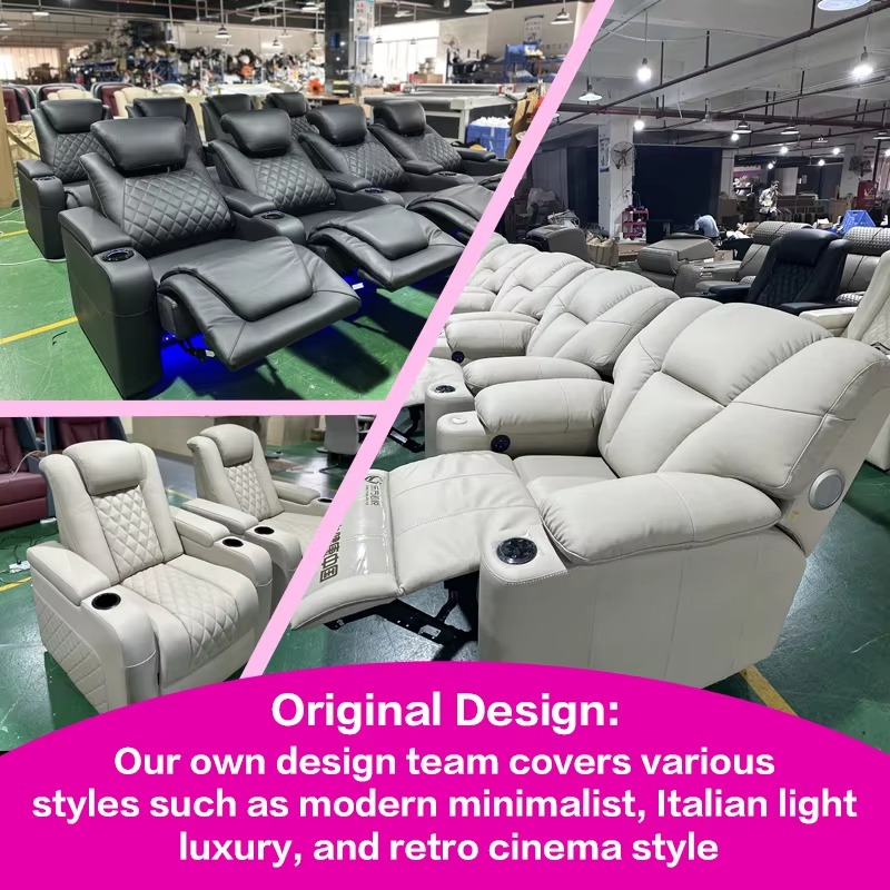 Kursi Sofa Reclining Kulit Tun - Home Cinema Recliner Chairs ulasan dan harga