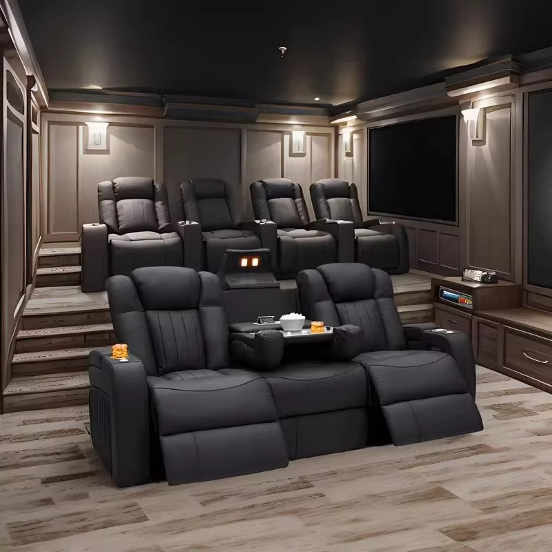 Set Sofa Recliner Kulit, Sofa  - Home Cinema Recliner Chairs ulasan dan harga
