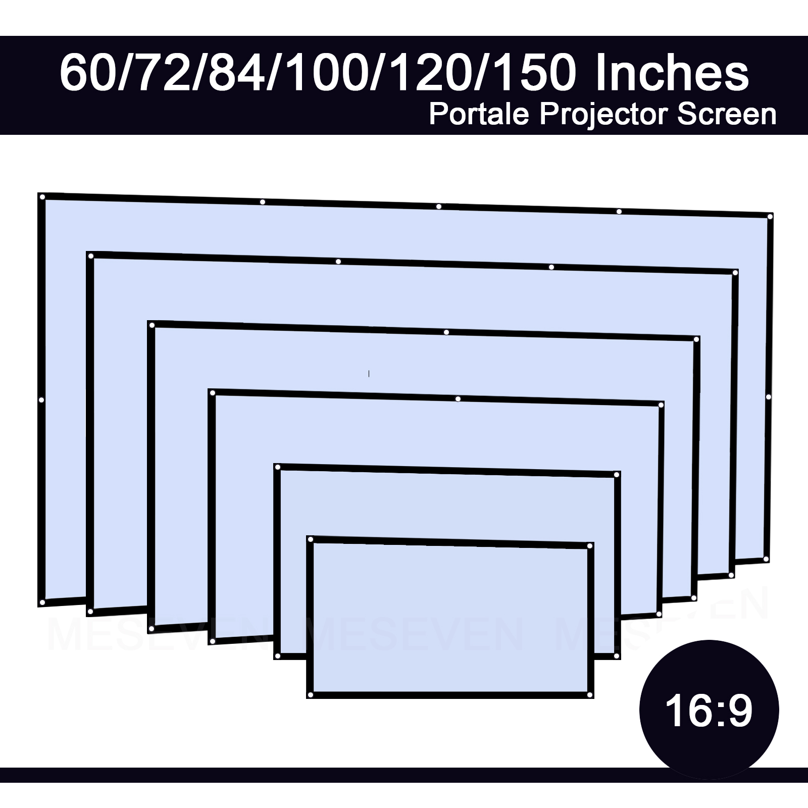 60 72 100 120 150 inci 16:9 po - Home Cinema Projector Screen ulasan dan harga
