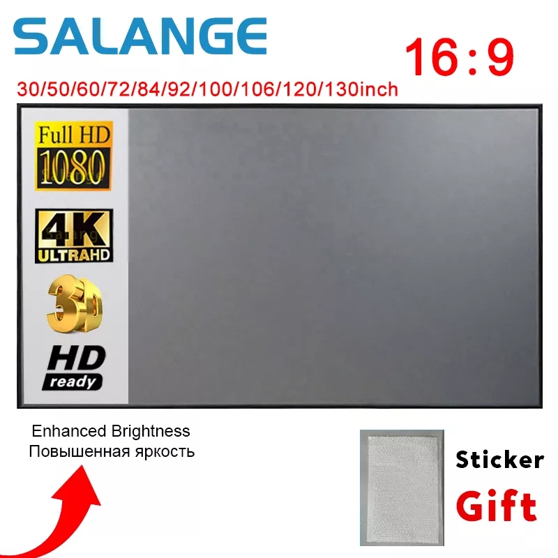 Salange layar proyektor, 60 10 - Home Cinema Projector Screen ulasan dan harga