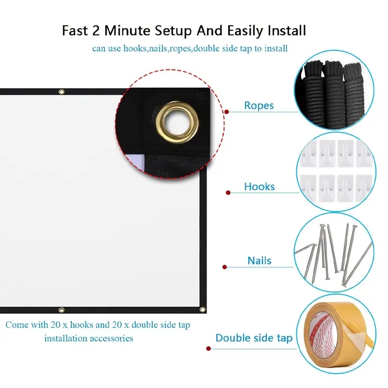 Layar Proyektor 16:9 Indoor/Ou - Home Cinema Projector Screen ulasan dan harga